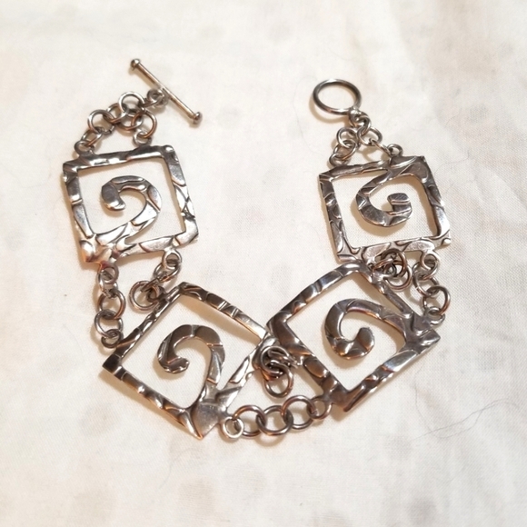 Vtg Modernist 925 Sterling Mexico Bracelet - Picture 6 of 6